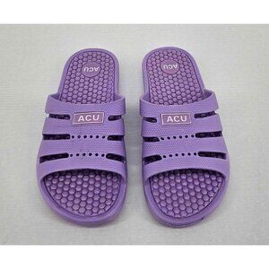 ACU Massaging Comfort Slide Slip-on Purple Sandals Size 10
